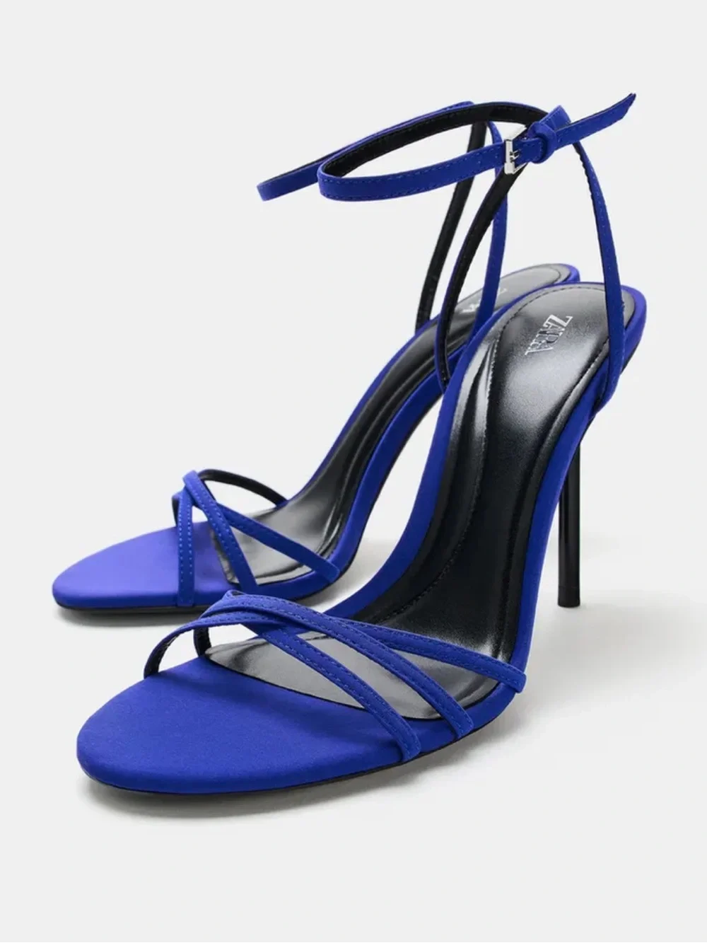 Zara Electric Blue Strappy Stiletto Sandal